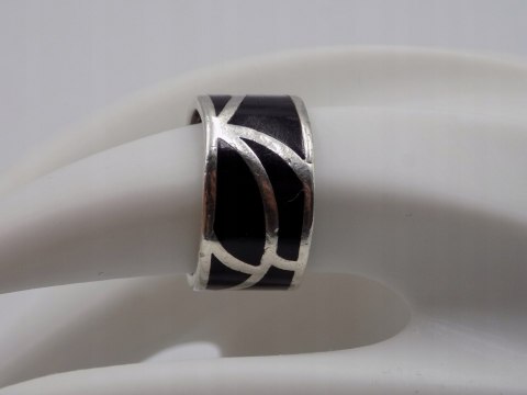 Stary, srebrny, damski pierścionek/obrączka AKRYL roz. 16/17 srebro VINTAGE