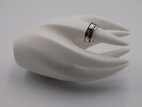 Stary srebrny piękny pierścionek obrączka SŁONIE roz. 12/13 srebro VINTAGE