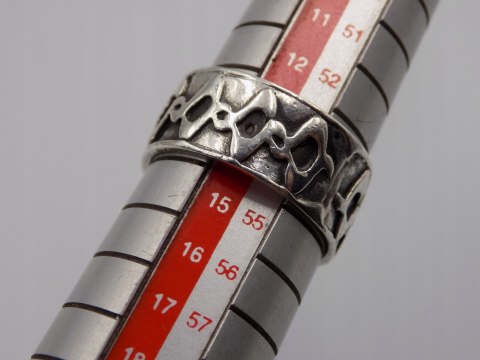 Stary srebrny piękny pierścionek obrączka WZOREK roz. 13/14 srebro VINTAGE