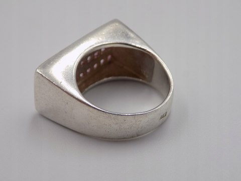 Stary, srebrny,pierścionek CYRKONIE roz. 15/16 srebro 925 VINTAGE biżuteria