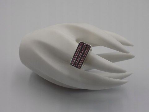 Stary, srebrny,pierścionek CYRKONIE roz. 15/16 srebro 925 VINTAGE biżuteria