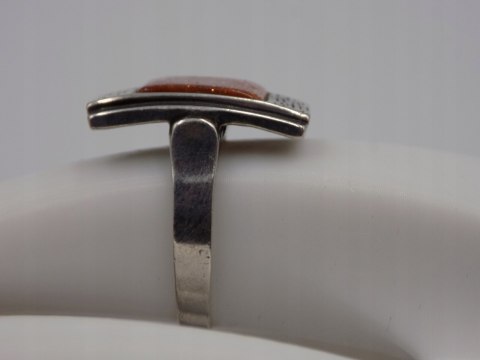 Stary, srebrny, pierścionek PIASEK PUSTYNI roz. 14 srebro VINTAGE biżuteria