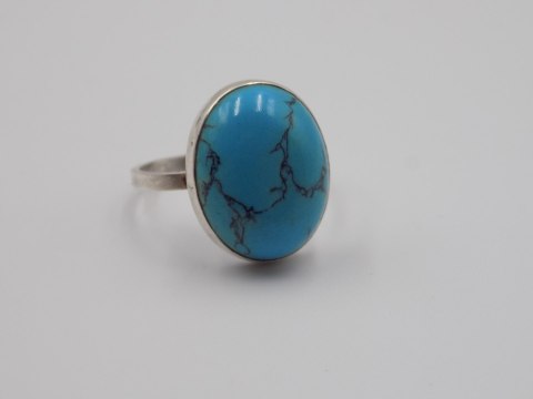 Stary, srebrny, pierścionek TURKUS roz. 16 srebro 925 VINTAGE biżuteria