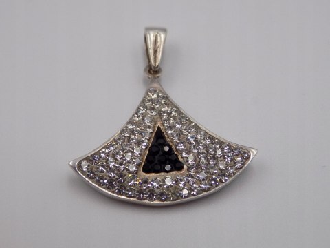 Stary, srebrny, wisiorek / zawieszka CYRKONIE srebro 925 VINTAGE biżuteria