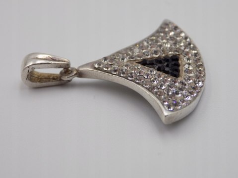 Stary, srebrny, wisiorek / zawieszka CYRKONIE srebro 925 VINTAGE biżuteria