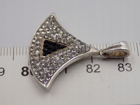 Stary, srebrny, wisiorek / zawieszka CYRKONIE srebro 925 VINTAGE biżuteria