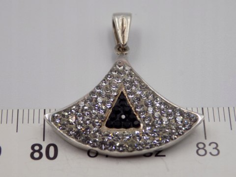 Stary, srebrny, wisiorek / zawieszka CYRKONIE srebro 925 VINTAGE biżuteria