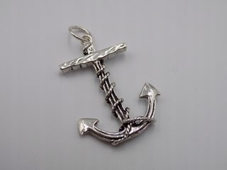 Stary, srebrny, wisiorek / zawieszka KOTWICA srebro VINTAGE biżuteria