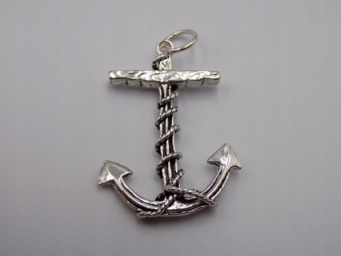 Stary, srebrny, wisiorek / zawieszka KOTWICA srebro VINTAGE biżuteria