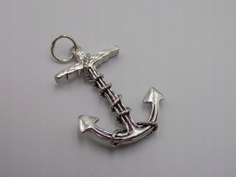 Stary, srebrny, wisiorek / zawieszka KOTWICA srebro VINTAGE biżuteria