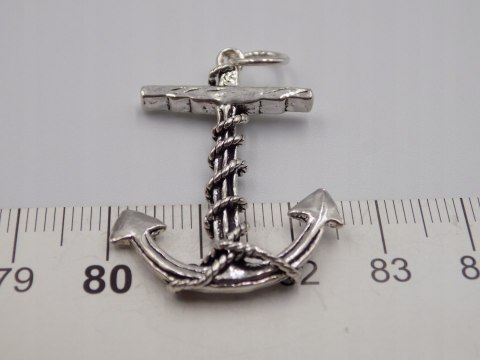 Stary, srebrny, wisiorek / zawieszka KOTWICA srebro VINTAGE biżuteria