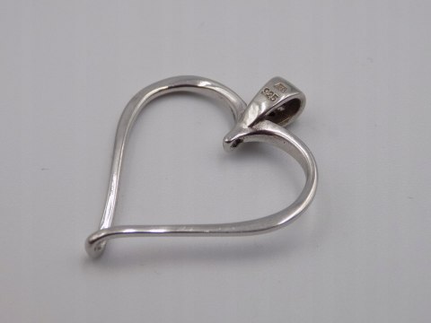 Stary, srebrny, wisiorek / zawieszka SERCE srebro 925 VINTAGE biżuteria