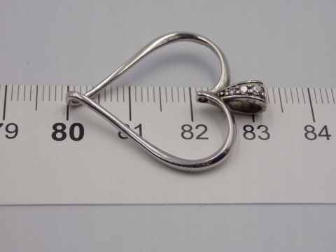 Stary, srebrny, wisiorek / zawieszka SERCE srebro 925 VINTAGE biżuteria