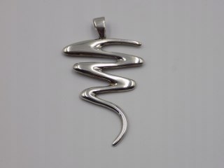 Stary, srebrny, wisiorek / zawieszka ZYGZAK - srebro 925 VINTAGE biżuteria