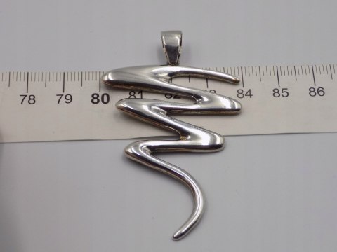 Stary, srebrny, wisiorek / zawieszka ZYGZAK - srebro 925 VINTAGE biżuteria