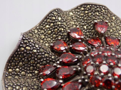 Bajeczny, duży, damski, srebrny wisiorek / zawieszka CYRKONIE - srebro 925