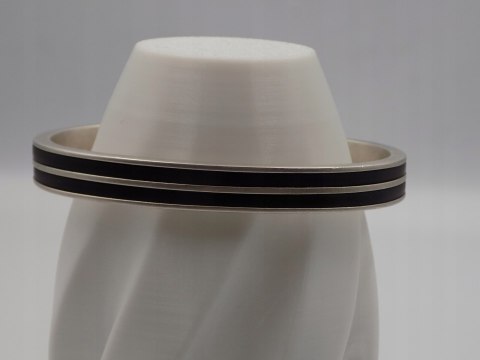 Piękna, damska, srebrna bransoletka BANGLA, KOŁO + guma srebro 925 GLtd