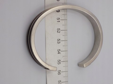 Piękna, damska, srebrna bransoletka BANGLA, KOŁO + guma srebro 925 GLtd