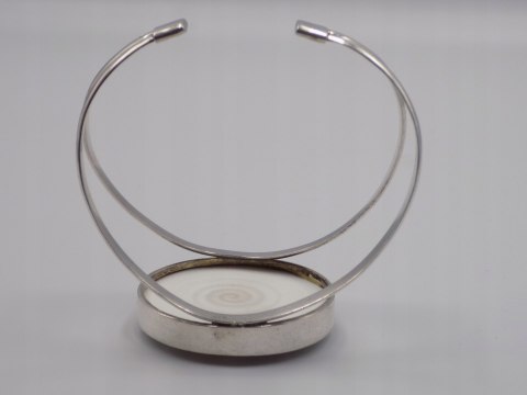 Piękna, damska, srebrna bransoletka BANGLA otwarta MUSZLA - srebro 925