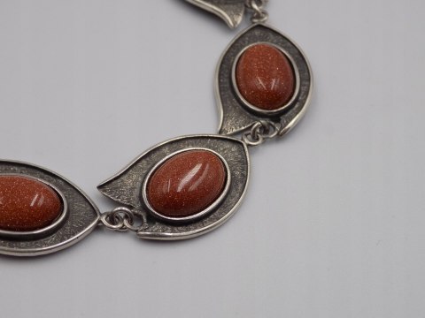 Piękna, damska, srebrna bransoletka PIASEK PUSTYNI srebro 925 oksyda