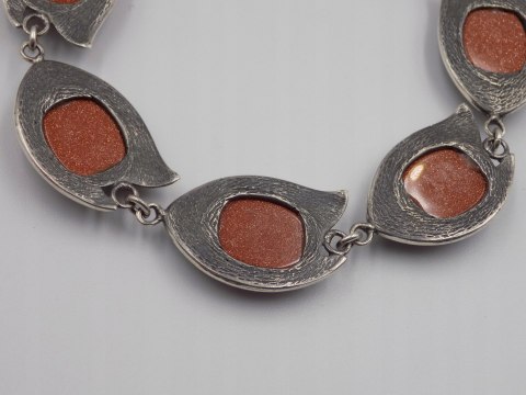 Piękna, damska, srebrna bransoletka PIASEK PUSTYNI srebro 925 oksyda