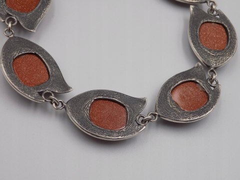 Piękna, damska, srebrna bransoletka PIASEK PUSTYNI srebro 925 oksyda