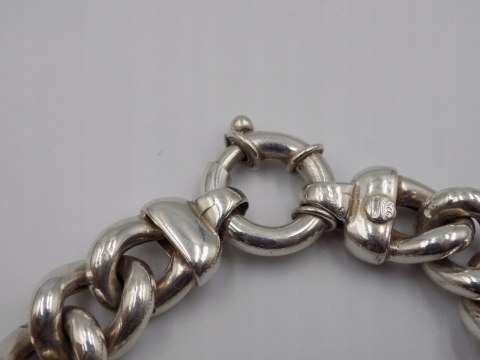 Piękna, damska, srebrna, duża, bransoletka - srebro 925 biżuteria - VINTAGE
