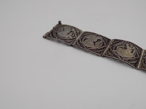 Piękna, damska, stara, srebrna bransoletka FILIGRAN EGIPT - srebro VINTAGE