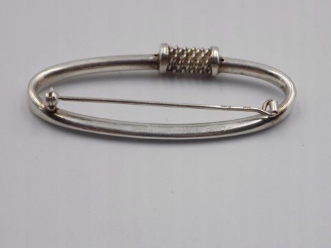 Piękna, stara, damska, duża, srebrna broszka - srebro 925 - VINTAGE