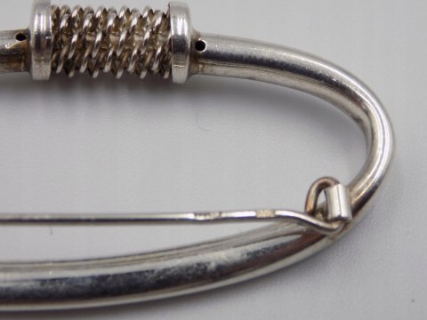 Piękna, stara, damska, duża, srebrna broszka - srebro 925 - VINTAGE