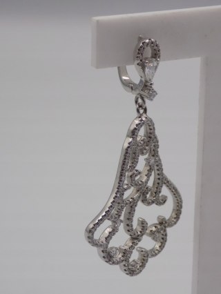 Piękne, damskie, srebrne kolczyki CYRKONIE srebro 925 zapięcie angielskie