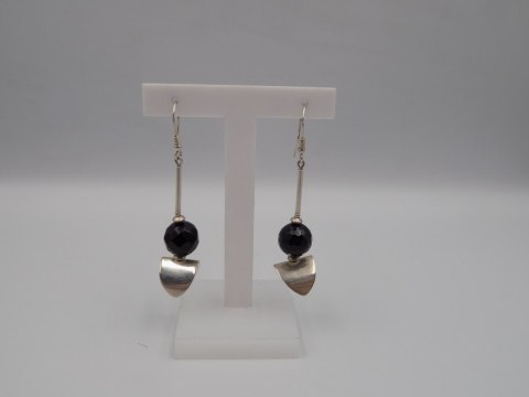 Piękne, stare, damskie, srebrne, długie kolczyki-srebro - VINTAGE biżuteria