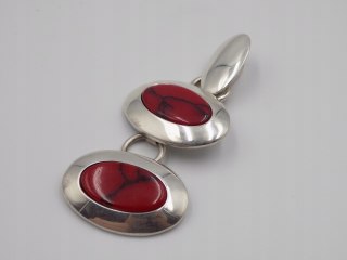 Piękny, damski, srebrny wisiorek / zawieszka KORAL / KORALOWIEC, srebro 925