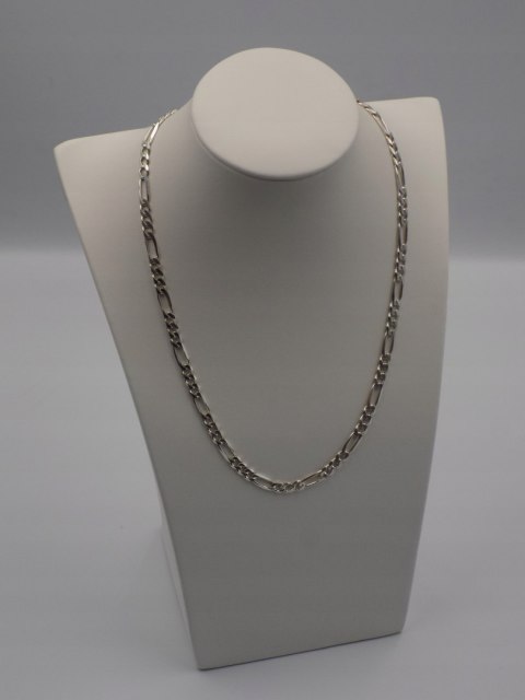 Piękny, srebrny, męski łańcuszek wzór FIGARO srebro 925 - 50 cm; 22,60 g.