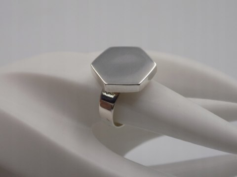 Piękny, stary, damski, srebrny pierścionek SZEŚCIOKĄT srebro 925 roz. 18