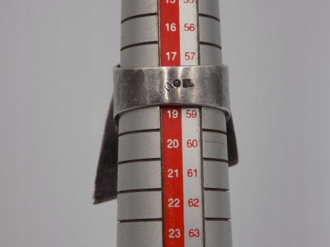 Piękny, stary, damski, srebrny pierścionek z bursztynem, srebro 925 roz. 18