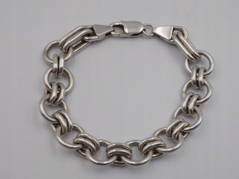 Stara, piękna, damska, srebrna bransoletka KÓŁECZKA - srebro 925 Vintage