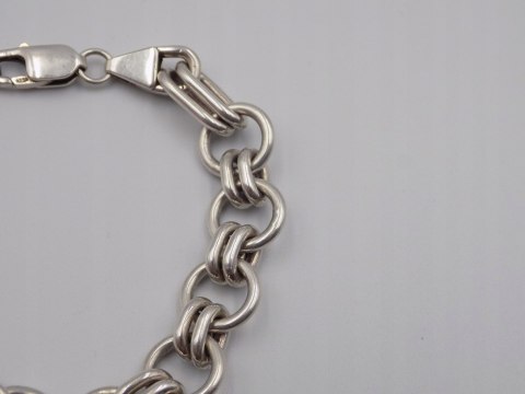 Stara, piękna, damska, srebrna bransoletka KÓŁECZKA - srebro 925 Vintage