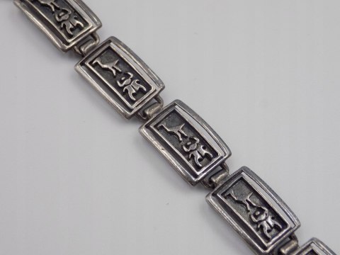 Stara, piękna, damska, srebrna bransoletka ZWIERZĄTKA - srebro 925 Vintage