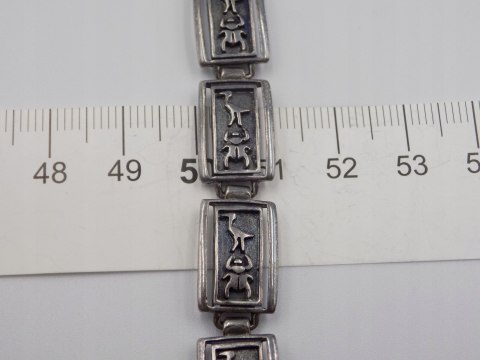 Stara, piękna, damska, srebrna bransoletka ZWIERZĄTKA - srebro 925 Vintage