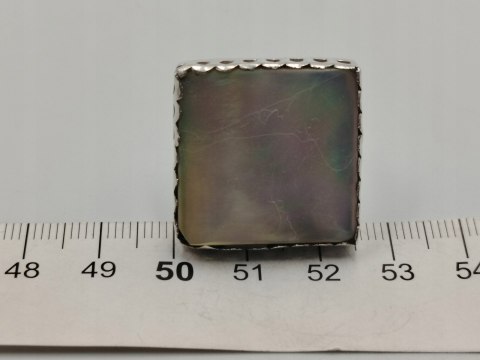 Stary piękny srebrny damski pierścionek MASA PERŁOWA r.17 biżuteria VINTAGE