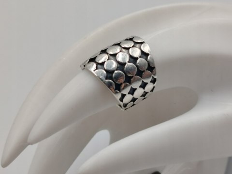 Stary piękny srebrny damski pierścionek/obrączka KÓŁECZKA r.10/11 VINTAGE