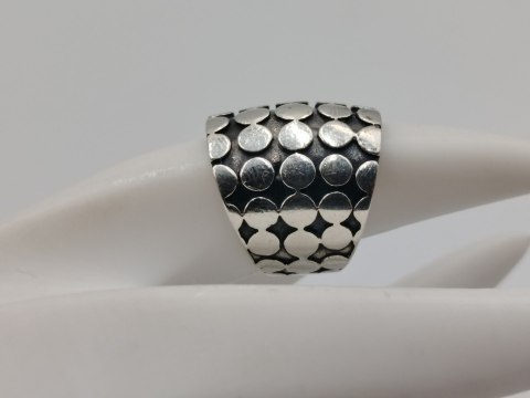 Stary piękny srebrny damski pierścionek/obrączka KÓŁECZKA r.10/11 VINTAGE