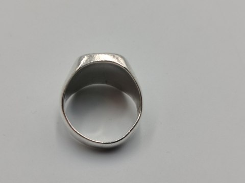 Stary srebrny sygnet LIŚĆ MARIHUANY / KONOPII r.16/17 biżuteria VINTAGE