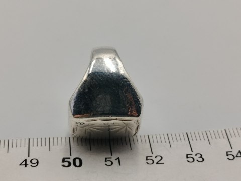 Stary srebrny sygnet LIŚĆ MARIHUANY / KONOPII r.16/17 biżuteria VINTAGE